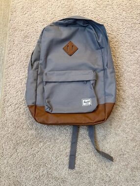 Herschel Supply Company Grey Backpack with Brown Trim